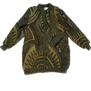 Vintage Martinique by Dubrowsky and Perlbinder Tribal Art Mohair Coat Size Med